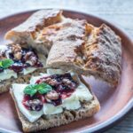Bread with brie and jam