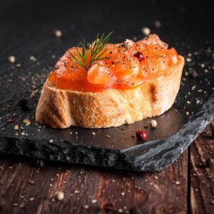 Canape with smoked salmon