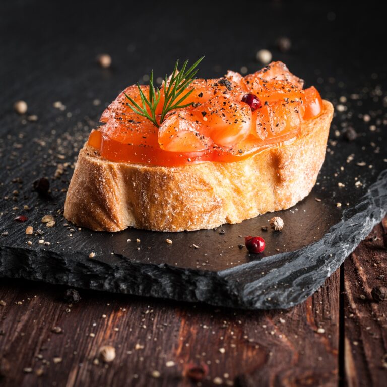 Canape with smoked salmon